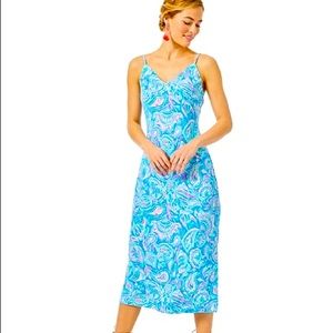 NWT Lilly Pulitzer Maretta Bias Midi Slip Dress